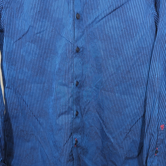 Robert Graham Exclusive Designer Mens Striped Button Up Long Sleeve Blue Size S - Picture 2 of 8